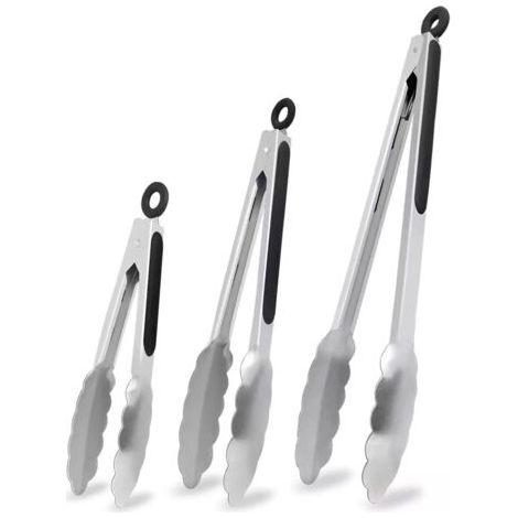 Bunthaus Lot De 3 En Acier Inoxydable Et Poignée Antidérapante Résistante À La Chaleur – Idéal Pour La Cuisine, La Salade, Les Grillades Et Les Barbecues (21 Cm + 27 Cm + 34 Cm）