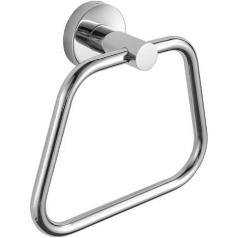 Bunthaus Anneau Porte Serviettes Accessoire De Salle De Bain En Acier Inoxydable 304 Porte Serviettes Mural Avec Design Trapézoïdal Adapté À La Salle De Bain Et À La Cuisine (chrome)