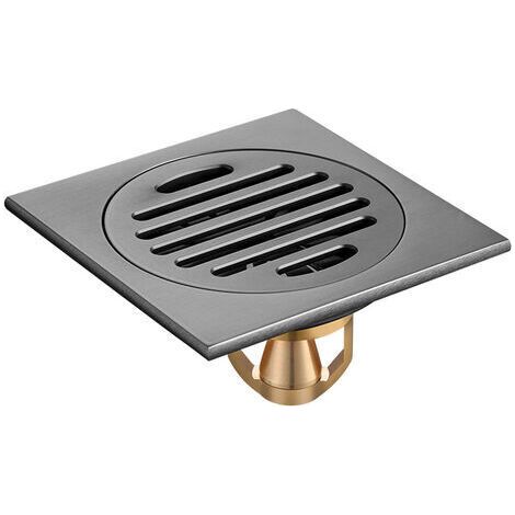 Bunthaus Siphon De Sol Baignoire Couvercle De Vidange Amovible Pour Salle De Bains Salle De Douche Toilette Carrée Crépine De Jardin Antirouille Acier Inoxydable Noir 10x10 Cm