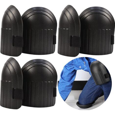 Bunthaus Genouillères Pour La Maison Et Le Jardinage, 3 Paires De Coussins En Mousse Eva Légers Et Imperméables Avec Sangles Adaptables Pour Le Jardinage, Le Nettoyage De La Maison, Noir