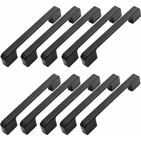 Bunthaus 10pcs Poignée Meuble Entraxe 96mm-poignée Porte Cuisine Noire Poignee Barre Meuble Poignee De Cuisine Noire 96mm
