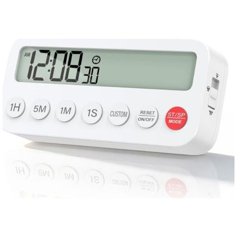 Bunthaus Minuteur De Cuisine Magnétique Avec Chronomètre Numérique, 99 Minutes 59 Secondes, Timer Cuisine Avec Écran Clair, Minuteur Enfant Pour École Bureau Sport Soins De La Peau
