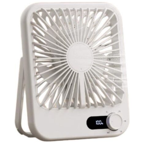 Bunthaus Ventilateur De Bureau Ultra Silencieux À 100 Vitesses Pour Dormir, Ventilateur Portable Rechargeable De 17,3 Cm Avec Affichage Led, Tête Orientable À 180° Et Base Trépied Mini Ventilateur Al
