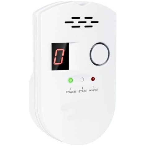 Bunthaus Détecteur De Gaz Lpg City Gaz Naturel Méthane Propane Butane Alarme Enfichable Avec Affichage Numérique Pour La Maison