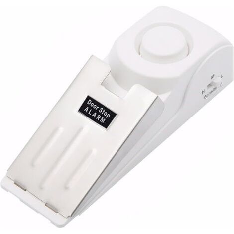 Bunthaus (avec Batterie) Butée De Porte Portable 120 Db, Dispositif De Sécurité De Voyage Adapté Aux Hôtels Et Aux Maisons, 3 Niveaux De Sensibilité, Facile À Transporter, Alarme De Sécurité Personnel