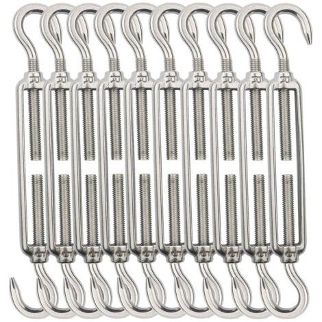 Bunthaus Cable Tendeur Fil De Fer,m5 Tendeurs De Fil,tendeur De Cable Crochet Et Crochet,tendeurs De Cable En Acier Inoxydable 304 -10 Pièces