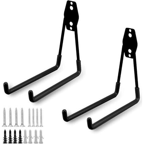 Bunthaus 2pcs Crochet De Rangement De Garage En Acier,stockage Outils Garage Crochets Avec Revêtement Anti Dérapant Support Lourd Pour Accrocher Les Échelles/vélos/outils De Jardin/cordages