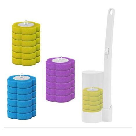 Bunthaus Brosse De Nettoyage Des Toilettes,ensemble De Brosses De Toilette Mural,équipé De 18 Têtes De Brosse,de Brosse À Nettoyage Sans Contact Économise De L'Espace