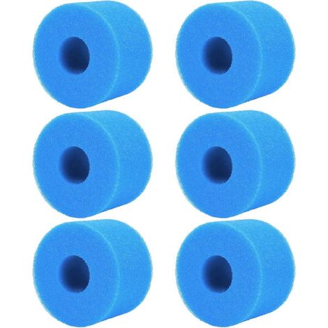 Fltre Spa, Cartouche Filtre Piscine,cartouche Filtrante En Éponge Anti Obstruction, Tube D'Éponge Filtrante 108x40x73 Mm (lot De 6 Pièces) — Éponge Filtrante Haute Efficacité Pour Piscines.
