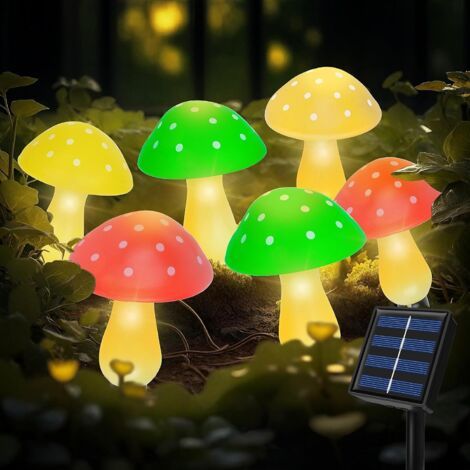 Bunthaus Lampe Solaire Exterieur Jardin, 8 Modes Champignons Lampes Solaires, Décoration Jardin Extérieur Solaire Étanche, Lumière Solaire Deco Pour Patio Cour Porche Balcon