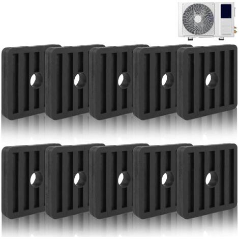Bunthaus 10pcs 50x50x10mm Support Anti Chocs Support Anti Dérapant En Caoutchouc Pour Climatiseur Coussin De Choc Pour Climatisation Pieds Anti Vibrations Pour Climatisation Pour Condenseur De Climati