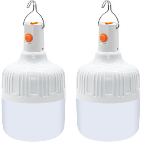 Bunthaus 2 Pièces Lanterne Camping Led, Lampe Camping Usb Rechargeable Puissante 500 Lumens Lampe Exterieur, 3 Modes Luminosité, Portable Étanche Lampe Tente Pour Camping Pêche Randonnée Jardin Secour