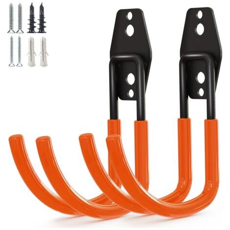 Bunthaus Lot De 2 Crochets De Rangement Pour Garage Et Jardin, Organisateur D'Outils De Jardin, Crochets Muraux En Acier, Grands Crochets En U Pour Jardin