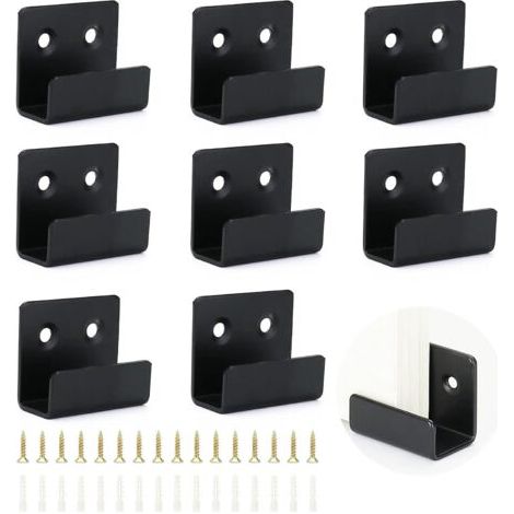 Bunthaus 8 Pièces (noir, Largeur Intérieure 20mm) Crochets Robustes Carreaux De Acier Inoxydable, Crochet Mural Robuste Avec Vis Et Tube D'Expansion, Pour Salles De Bains, Cuisines Et Garages