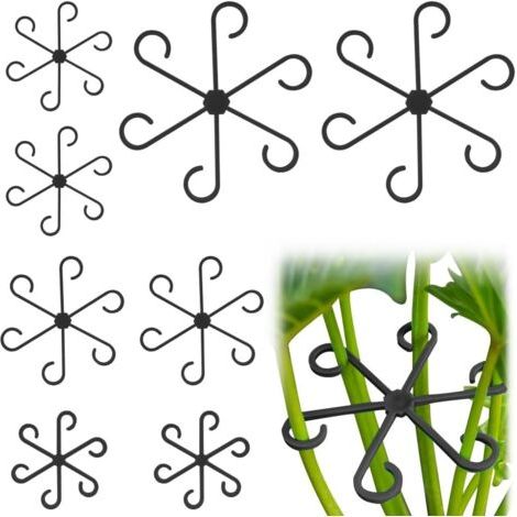 Bunthaus （noir）supports Tiges Plantes, 8pcs 4 Tailles Attache Plante Grimpante, Supports De Plantes Pour Stabilisation Et Soutien Des Feuilles, Intérieur Vert Clips De Fixation Pour Plantes Grimpantes