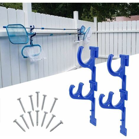Bunthaus Support En Plastique Pour Accessoires De Nettoyage De Piscine – Lot De 2 – Résistant À La Rouille – Installation Facile Avec Vis Incluses