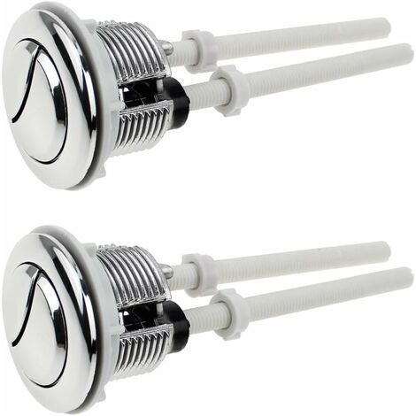 Bunthaus 2 Pièces Boutons Poussoirs De Toilette Double Chasse Bouton 38mm Standard Chrome Plaqué Argent Wc Réservoir Boutons