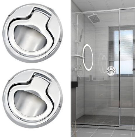 Bunthaus 2 Pcs Loquet De Trappe Affleurant En Alliage De Zinc, Porte Affleurante Tirer La Trappe Slam Loquet Verrouillage Pour Bateau Camping Car, Argent