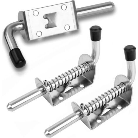 Bunthaus 3 Pièces Loquet Ressort Robuste Inox, Boulons À Ressort En Acier Inoxydable, Barrel Bolt Pour Porte De Garage/de Jardin, Placard(10 X 128mm)(argent)
