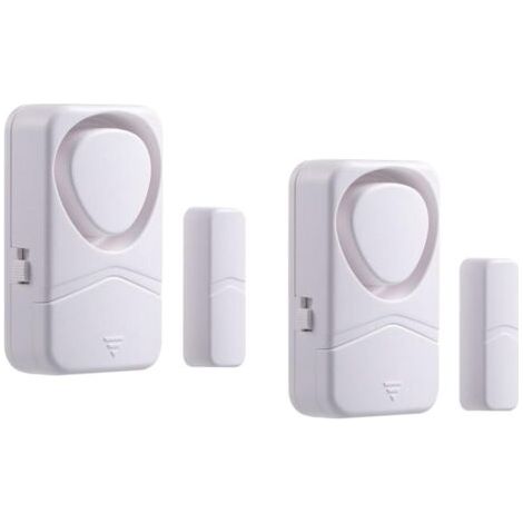 Bunthaus Blanc, Lot De 2 Alarmes De Fenêtre De Porte, Capteur D'Entrée Magnétique Alerte Antivol Carillon Antivol 110 Db Pour La Maison Garage Enfants Sécurité Bricolage Protection