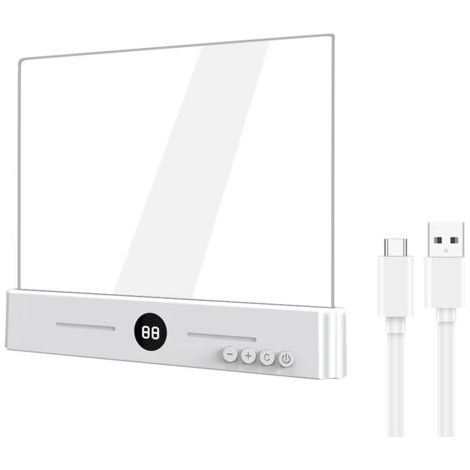 Bunthaus Lampe De Lecture Plate Led Réglable À 3 Couleurs, Lampe De Plaque Transparente Rechargeable Avec Minuterie Et Fonction Mémoire, Lampe De Chevet Pour Amateurs De Livres, Cadeau Pour Garçons