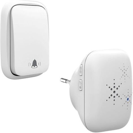 Bunthaus Sonnette Sans Fil Et Sans Pile Extérieur Étanche Ip 65 Neige Pluie Humidité,blanc