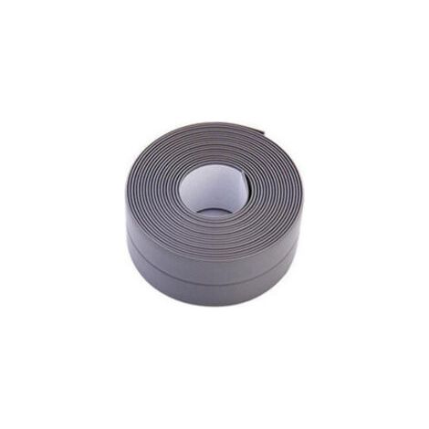 Bunthaus Auto Adhésif Joint Silicone Blanc Salle De Bain Pvc Bande Etancheite Autocollante Anti Moisissure Joint Porte Douche Pour Cuisine Toilette 2 Pièces（gris）