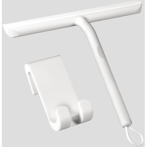 Bunthaus Raclette Douche, Raclette De Douche Nettoyage Sans Traces Pour Porte En Verre,raclette Salle De Bain Avec Support-21cm Blanc,raclette Silicone Pour Porte De Douche,vitre De Voiture,miroir Etc