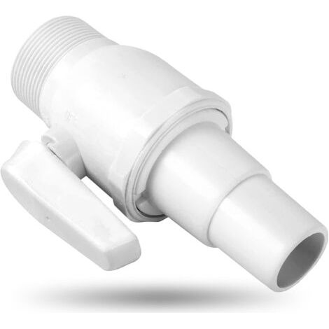 Bunthaus Sp0729 Robinet À Boisseau Sphérique 2 Voies De Rechange Compatible Avec Filtre De Piscine Hayward 3,8 Cm Mip X 3,8 Cm 3,2 Cm Plastique Abs Non Corrosif Pression Maximale 50 Psi Blanc 1 Paque