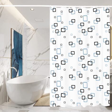 Bunthaus Rideau De Douche Blanc, Anti-moisissure, Imperméable, Lavable, En Eva, 12 Crochets (200 X 180 Cm)