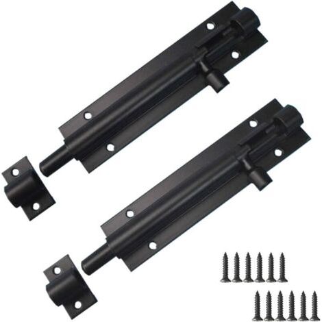 Bunthaus 2 Pièces Loquet De Porte Serrure À Pêne, Acier Inoxydable Loquet À Pêne Serrure Coulissante Pour Fenêtre De Porte De Jardin De Porte D'Entrée, 5 Pouces