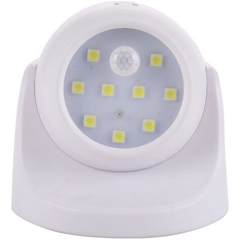 Bunthaus Blanc Applique Murale Extérieure Avec Détecteur De Mouvement Éclairage Extérieur À Led De 1000 Lumens Éclairage Sans Fil Alimenté Par Batterie Rotation Et Inclinaison À 360 Degrés