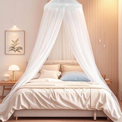 Moustiquaire De Lit,grande Moustiquaire Pour Simple & Double,0.6x2.5x10.5m Ciel De Lit Pour Adulte Fille Bebe Enfant,facile À Installer, Protection Fiable Contre Les Insectes Et Baldaqui