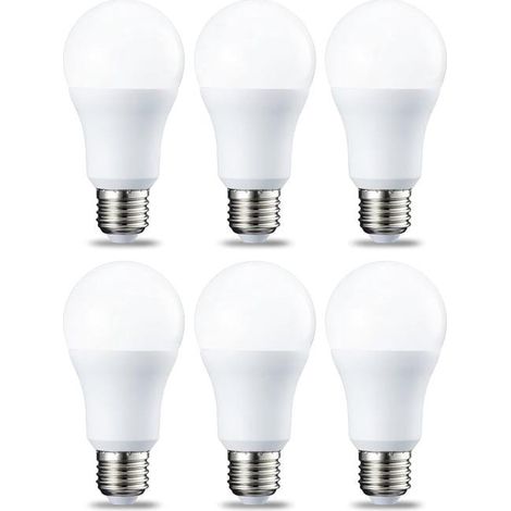 Lot De 6 Ampoules Led Culot Edison À Vis E27 12 W (équivalent 90 W) Blanc Froid 6500k Intensité Non Variable
