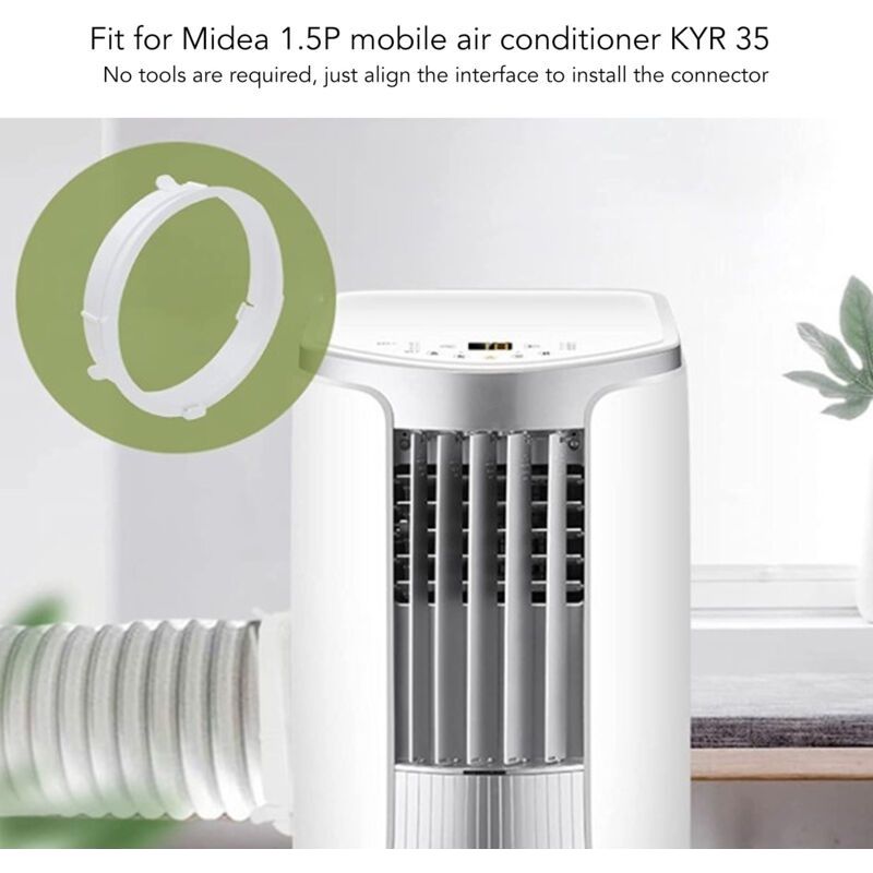 17 Cm Abluftrohr-kupplung Für Tragbare Klimaanlagen – Abs-anschluss Für Midea 1.5p Kyr 35 – Einfache Und Werkzeuglose Montage