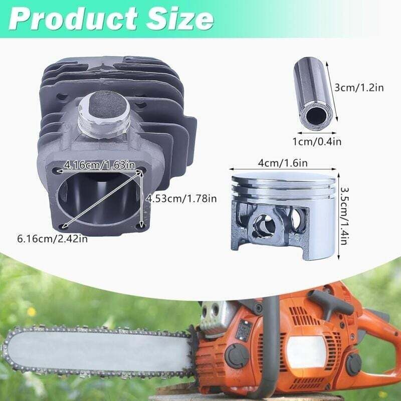 Kolben- Und Zylindersatz Für Die Stihl Ms260 Kettensäge Der Serie 026. 44,7-mm-nikasil-kolben, Zylinder, Dichtungen, Dekompressionsventil Und Zündkerze. 16-teiliges Kettensägen-zubehörset.