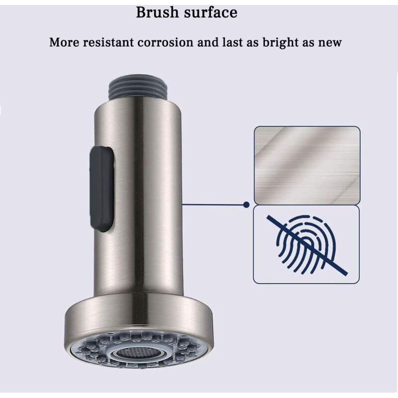 Ausziehbarer Duschkopf Für 2-modus-armatur – Verzinktes Abs – G1/2 Zoll – Wassersparend Und Schnell Zu Installieren