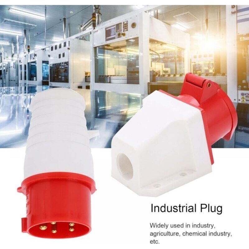5-polige Drehstrom-industriesteckdose, 16 A. Stecker Und Buchse. 3p + N + E. Für Verlängerungskabel Und Wohnmobile. Geeignet Für Den Innen- Und Außenbereich.
