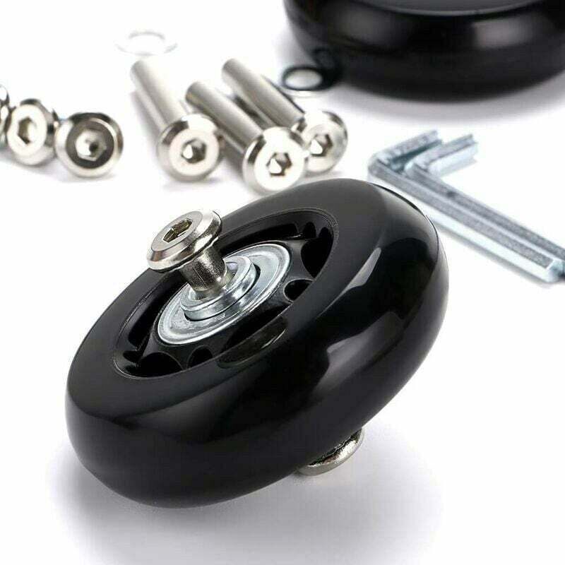 Ersatz-kofferrollen (60 Mm) – 2er-set Gummi- Und Metallrollen – Kompatibel Mit Gepäck Und Möbeln – Einfache Reparatur
