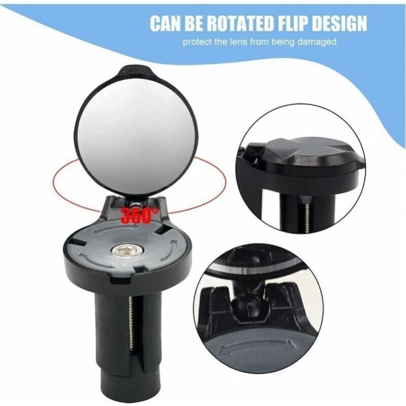 Set Mit 2 Fahrradrückspiegeln, Rückspiegel Für Elektroroller, 360° Verstellbarer Konvexer Spiegel, Klappbarer Lenkerspiegel Für Rennräder Und Mountainbikes