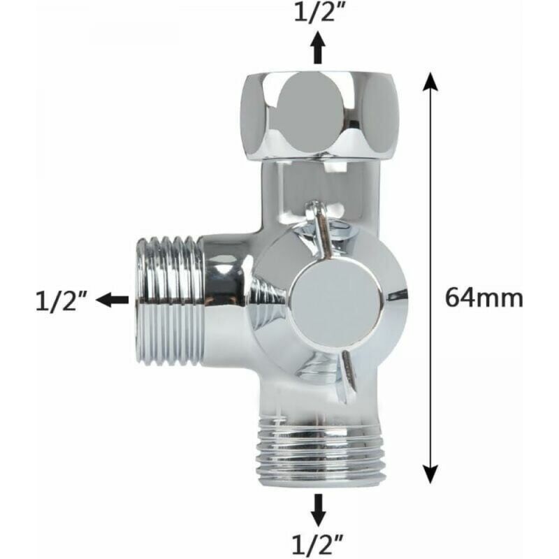 Dreiwegeventil Aus Messing. Dreiwegeventil G1/2. Dreiwege-duschumsteller. Dreiwege-duschumsteller. Duschkopf Und Duscharm.