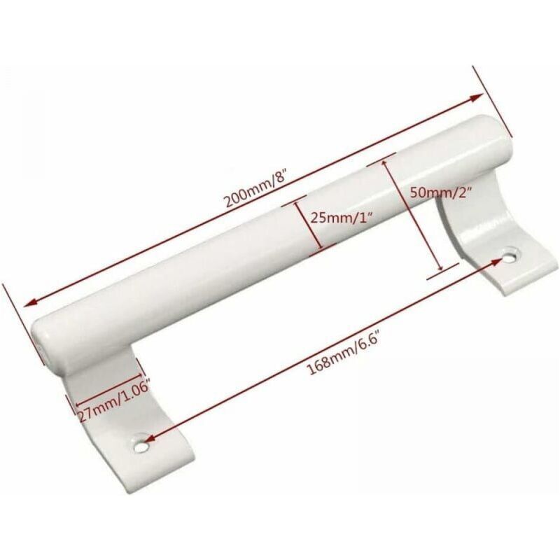 200 Mm Weißer Aluminium-schiebegriff Für Balkon-fenstertüren.