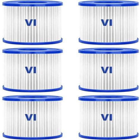 Filtre De Piscine - Bestway - 58323 - Pack De 6 - Type Vi - Compatible Lay-z-spa-ywey