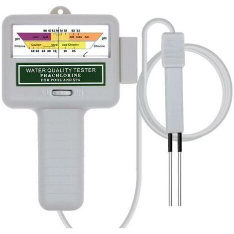 Testeur De Qualité De L'Eau, Moniteur Numérique Portable, Testeur De Qualité De L'Eau Ph Analysant Le Kit De Test De Piscine De Chlore (blanc)