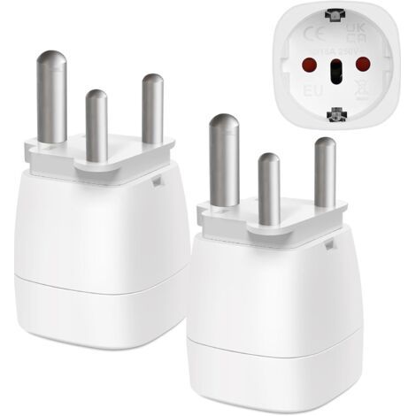 [2er-pack] Reiseadapter Frankreich Nach Südafrika, 2-poliger Europäischer Stecker Auf 3-poligen Typ-m-stecker, Adapter Für Mosambik, Bhutan, Namibia, Botswana