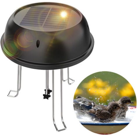 Rundes, Solarbetriebenes Vogelbad Mit 5 V Und 0,5 W Leistung, Rührwerk Und Sprudelfunktion, Ideal Zur Dekoration Von Gartenteichen, Keine Batterien Erforderlich.
