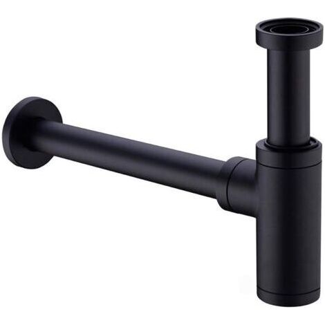 Universeller Messing-spülbecken-siphon Mit 200 Mm Verlängerungsrohr, 1 1/4 X 32 Mm, Verstellbar, Geruchshemmend, Auslaufsicher, Matt Schwarz.