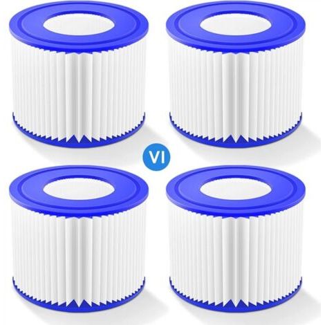 4pcs Vi Filtre Pour Spa, Vi Filtre Cartouche Piscine Filtrantes, Cartouche Vi Filtrante - Compatible Avec Bestway 58323e, Compatible Avec Coleman Saluspa 90427e, Compatible Avec Lay-z-spa