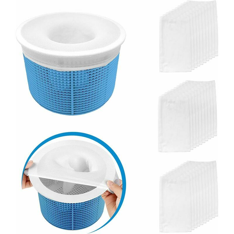 30 Pièces Pool Skimmer Socks, Chaussettes D'Écumeur De Piscine Perfect Filter Savers Pour Panier De Skimmer De Filtre, Doublure D'Écran En Maille Ultra Fine Pour Panier De Piscine