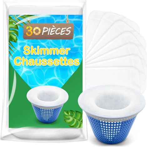 Chaussette Skimmer Piscine - Filtre Préliminaire Réutilisable En Nylon Élastique À Maille Ultra-fine - Diamètre Étiré 13 Cm - Lot De 30